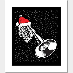 Christmas TrumpeTShirt Santa Trumpet Posters and Art